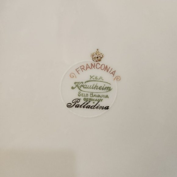 Franconia K&A Krautheim Palladina Dinner Plates set-4 vtg silver ruffled elegant - Picture 6 of 7